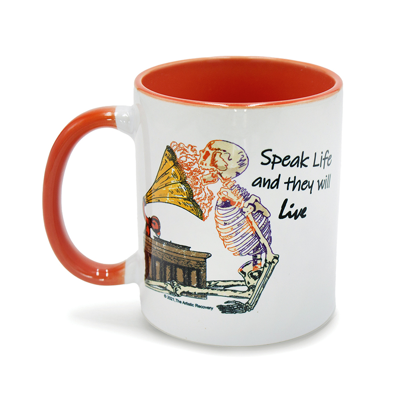 An Artistic Recovery product, Ezekiel Speak Life Coffee Mug