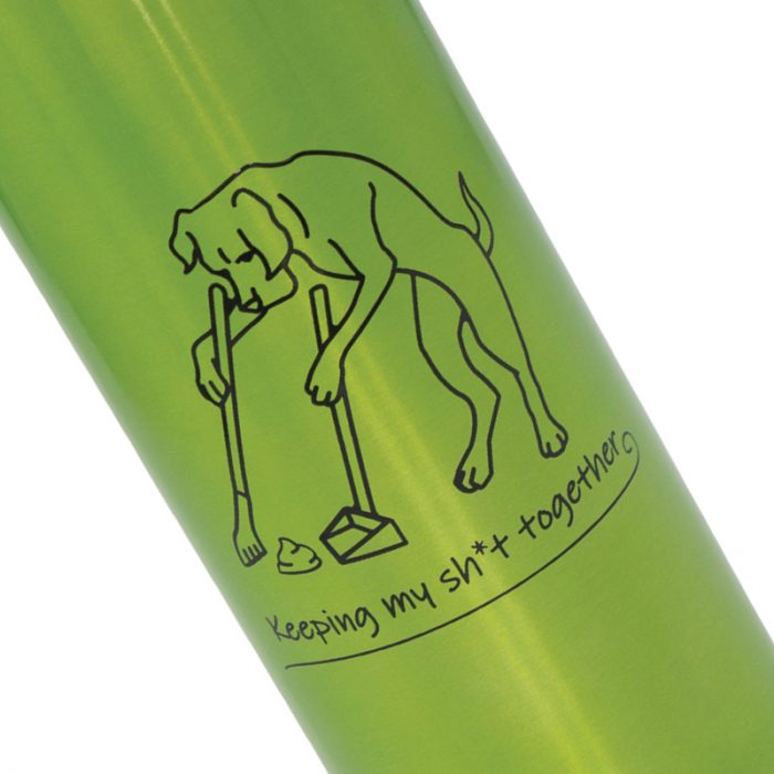 Keeping My Head On Straight Sports Bottle with a cartoon on a unicycle