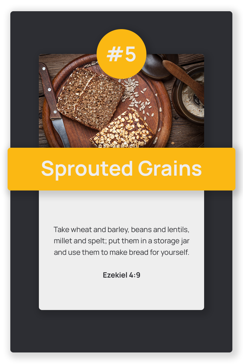 Sprouted grains baked into bread