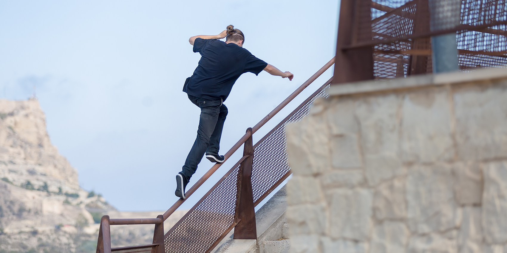 A person using parkour to improve their mental health.